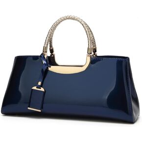 Top-handle Handbags Purse Tote for Women Patent PU Satchel Gloss Wedding Shoulder Crossbody Bag