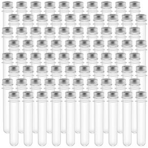 250 PCS 10 ML Plastic Test Tubes, 16 x 100 MM Clear Test Tubes with Cap Test Tubes Bulk for Experiments and Party Storing