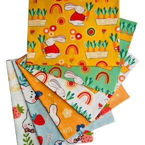 Ocean Fat Quarters Fabric Bundles for Quilting, Cute Fabric for Baby Boy, Cotton Fabric Bundles 18x22 inches for Sewing Craft (6pcs)