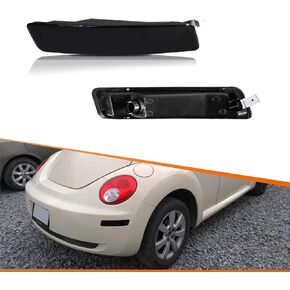 ADIIL Smoked Lens Red LED Rear Side Marker Signal Lights For 2006-2010 VW Volkswagen Beetle（2PCS Passenger and Driver Side）,Rear Bumper Side Fender Lamps