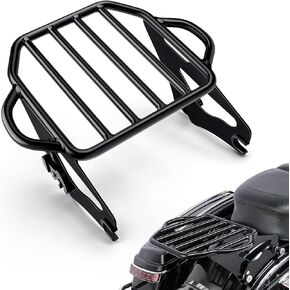 رف أمتعة قابل للفصل من Amazicha رف تثبيت خلفي للدراجة النارية متوافق مع Harley Touring Street Glide Electra Glide Road King 2009-2024 (أسود لامع) in Kuwait