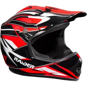 Raider 2131014 GX3 Unisex-Child MX Off-Road Helmet (Red, Youth Medium)