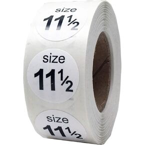 Shoe Size Blank White Stickers for Retail Clothing 0.75 Inch 500 Total Adhesive Labels