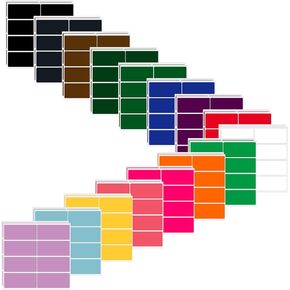 256 Pieces Colored Labels Rectangular Color Coding Labels Stickers in 16 Assorted Colors Self-Adhesive Write on Name Tag Stickers File Folder Labels for Home Office School Supplies