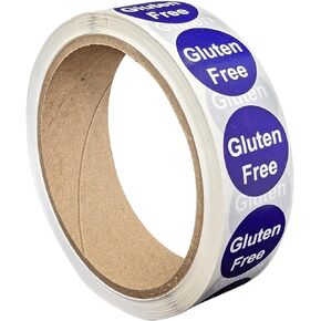 Gluten Free Food Labeling Stickers, 1 Inch Round [500 Labels per Roll]
