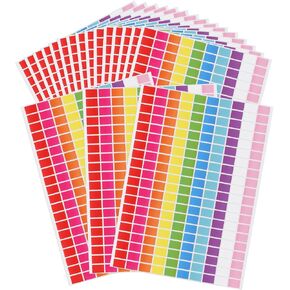 4000pcs Rectangle Color Coding Labels, 3/4inch Colored Stickers Removable Large Color-Coding Labels Color Coded Label Stickers for Planner Labeling Moving Box Books Office (Multi-Color)