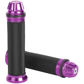 Motorcycle Handlebar,Motorcycle Aluminum Rubber Handlebar Hand Grips Compatible with 7/8 Handle Bar Bike Bicycle (Purple)