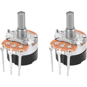 uxcell WH138 Potentiometer with Switch B500K Ohm Variable Resistors Single Turn Rotary Carbon Film Taper 2pcs