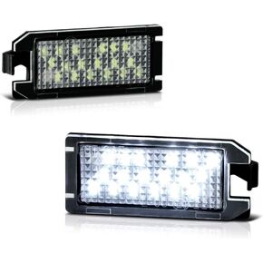 VIPMOTOZ For Jeep Grand Cherokee Fiat 500 500c 500e Maserati Levante Compatible with Dodge Viper Full LED License Plate Tag Light Lamp Assembly Replacement, 6000K White, 2-Pieces Driver & Passenger