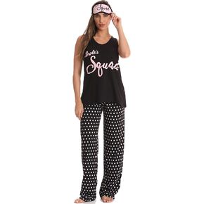 Just Love Bridal Party Pajamas PJ Pant Set with Sleeping Mask