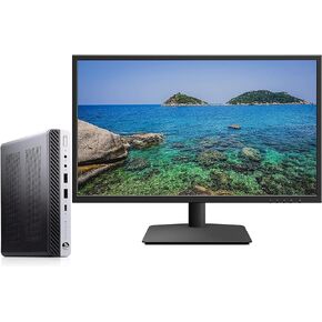 HP Elitedesk 800 G3 Mini Business Desktop (Intel Quad Core i5-6500T, 32GB DDR4 RAM, 1TB SS Type-C, DisplayPort DP, WiFi, Ethernet, Keyboard+Mouse, Windows 10 Pro 64-bit with 24-inch LCD (Renewed)