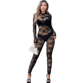 Sexy Party Outfits For Women Curvy, Sheer Mesh Jumpsuit Clubwear