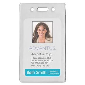 Advantus Proximity Card Vertical Badge Holders, 3 3/8"H x 2 3/8"W, Clear, Pack Of 50