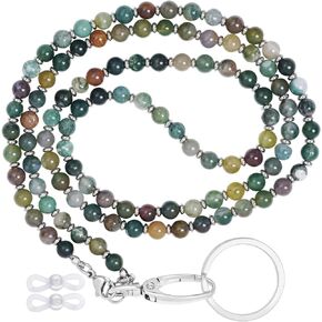 Beaded Lanyards ID Lanyard Badge Holder for Women Teacher Neck Bead Chain Lanyards for Glasses Card Holder Face Mask Cellphone