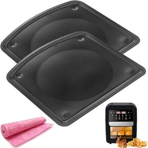 2PCS Air Fryer Drip Tray for Chefman 6.3QT Air Fryer Oven, Upgraded Nonstick Oven Oil Drip Pan, Drip Tray, Crumb Tray for Aria 10QT Ultrean 12.5QT Emeril pro 6QT air fryer, Dishwasher Safe