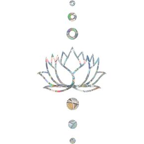 Lotus Anti-Collision Window Clings for Bird Strikes - Glass Reminder Prism Rainbow Decals – Decorate Your Windows Glass Doors, 4 Packs, JDLH-4-3