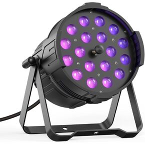 LED Zoom Par Light 18X18W RGBWA+UV 6-in-1 Stage Light, High Power Professional Wash DJ Light DMX Sound Activated Uplights for Events Christmas Party Wedding Church Bar-1 Pack