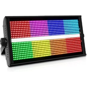 LED Strobe Stage Lights: 500W RGBW 4IN1 DJ Lights 960LEDs Dimmable Multi Effects Stage Lighting by DMX Control Sound Activated Uplights for Events Club Bar Church Dance Show Wedding Party