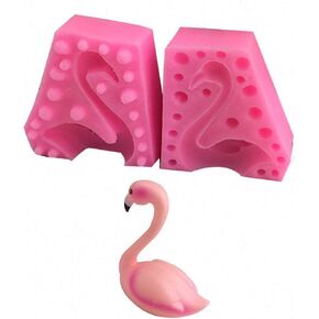 3D Flamingo Silicone Fondant Mold, Flamingo Soap Candle Crayon Wax Melts Molds, Flamingo Chocolate Candy Mold for Cake Topper Decorating