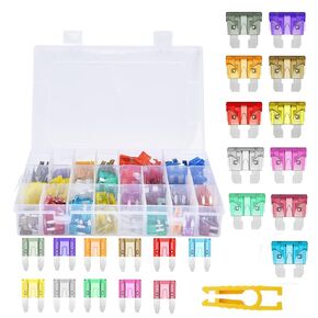 Car Assortment Kit 300 Pcs,Standard Blade & Mini Blade Automotive ,2A 40A with Puller & Storage Box,Replacement Kit for Car,SUV,Truck,Motorcycle,Boat,Marine