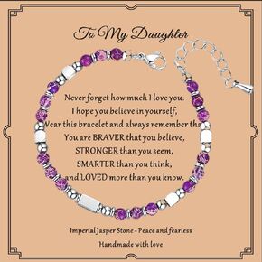 Mother Daughter Bracelets Gifts from Mom Dad Unique Gifts Presents for Women Teen Girls Her Handmade Trendy Cute Stuff Inspirational Gift for Birthday Day Valentines Day