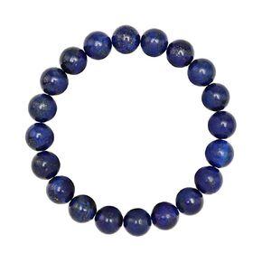 10mm Lapis Lazuli Beaded Bracelet for Men - Prosperity and Wisdom - High Quality Stretch Navy Blue Gemstone Beads Mens Bracelet Size Medium - Made in USA - Gift For Him