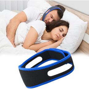 Anti Snoring Chin Strap, Upgraded Adjustable Anti Snoring Stop Snoring Chin Strap for Sleeping Better, Anti Snore Reduction Device for Woman Man with Anti Snoring Aids (Blue)
