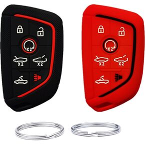 Silicone Smart Remote Key fob Cover case Compatible with 2020 2021 2022 2023 2024 Chevrolet Chevy Corvette C8.Part Number：YG0G20TB1（7 Buttons）