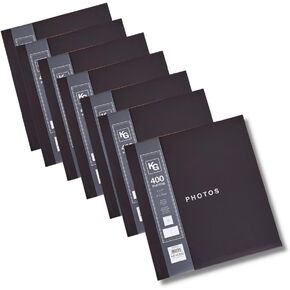 Kiera Grace 400-Pocket Jocelyn Simple & Classic Photo Album For Home & Office With CD Storage Pocket, 13.19"L x 12.01"W x 1.5"H To Display 400-4" x 6" Pictures, 6 Pieces, Black in Saudi Arabia