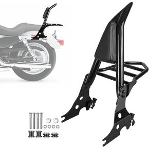Detachable Rear Passenger Backrest Sissy bar With Luggage Rack And Rotary Docking Latches Clips Compatible With For 2004-2023 Harley Sportster 883 1200 XL XLH