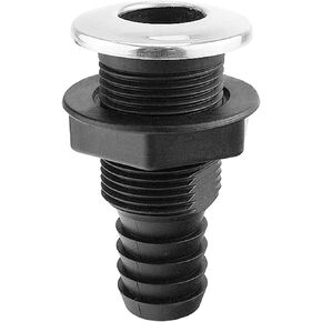 Boat Stainless Steel Trim Cover 1-1/2 Inch Straight Hose Pipe Elbow Bilge Pump Drain Thru Hull Fitting