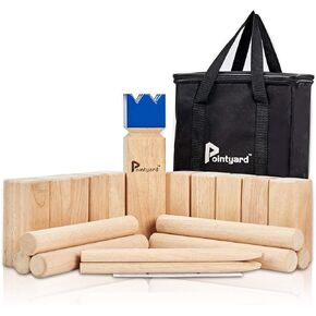 Pointyard Kubb Yard Game Set, Kubb Game Set with Carrying Bag - Wooden Toss Game Set for Outdoor Lawn Teenagers Adults Family