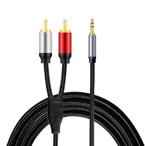 RCA Cable 25Ft, 3.5mm Male to 2RCA Male Stereo Audio Adapter Cable Nylon Braided AUX RCA Y Cable for Smartphones,Headphones,Home System,Car Stereo,Hi-Fi Amplifer,and More………