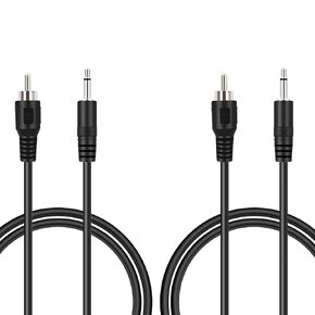 2 Pack 3ft RCA Male to 3.5mm 1/8 inch Monaural Mono Male Plug Jack Connector Audio Converter Cable for Pre-Amp Subwoofer Soundbar Speakers
