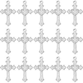 الصليب سحر حجر الراين سبيكة الصليب المعلقات الخرز 40 جهاز كمبيوتر شخصى وصلة الدينية Virgencita سحر الصلبان الصغيرة لأساور صنع المجوهرات الوردية القلائد أقراط DIY الحرف in Kuwait