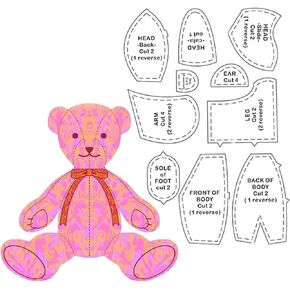 Memory Bear Template Ruler Set with Instructions - Memory Bear Sewing Patterns Template, Acrylic Template Quilting Cutting Set for Sewing Bear Pattern Template Home Sewing Art Craft 10 PCS (A-12inch)
