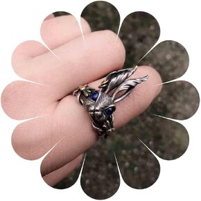 Vintage Rabbit Rings Silver Rabbit Finger Ring Cute Bunny Rings Punk Statement Ring Adjustable Rabbit Head Ring Animal Rings Jewelry for Women and Girls