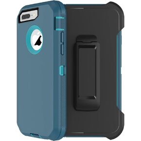 for iPhone 8 Plus Case, iPhone 7 Plus Case with Belt Clip Holster, 2X Screen Protector, Military Grade Heavy Duty Shockproof Drop-Proof Rugged Protective Cover for iPhone 8 Plus/7 Plus (Black)