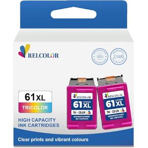 Remanufactured Ink Cartridge Replacement for HP Ink 61 (Color 2-Pack) for HP 61 XL Tricolor Combo for HP61 HP61XL 5530 4500 2540 4630 4501 4502 4635 3050 2542 3512 4632 3510 3050a 2514 2541