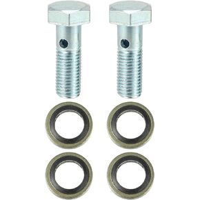 X AUTOHAUX 2 Set Universal Auto Banjo Bolt الفرامل تركيب طقم محوّل M10 x 1.5 الفرامل خط الموضوع الترباس مع غسالات
