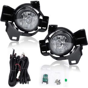 RP Remarkable Power, Fog Light for 2010-2012 Altima 4DR Sedan Driving Bumper Fog Lamps with Black Cover Wiring Harness& Switch Clear Lens Kit for Sentra/Maxima/Rogue/Infiniti FL7062
