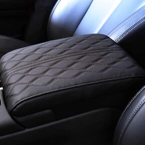 2024 Leather Car Armrest Box Pad, Leather Auto Armrest Cover, Car Armrest Pad Cover Center Console Box, Universal Arm Rest Cushion Pads for SUV Truck Cars (Brown)