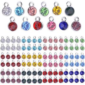 96 Pcs Round Crystal Charms for Jewelry Making Crystal Charms for Earring Making Bracelet Necklace