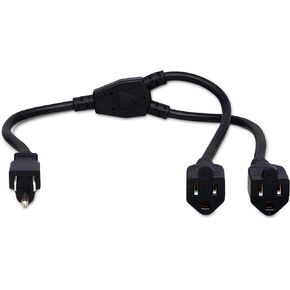 Hosa YIE-406 Dual IEC C13 to NEMA 5-15P Power Y Cable, 1.5 Feet