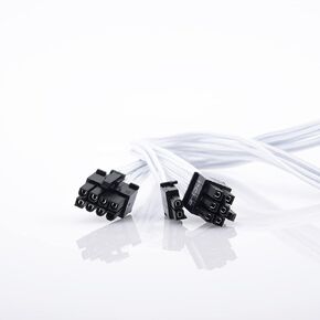 كابل PCIE للموسمي، 65 سم ذكر إلى ذكر PSU 8 Pin إلى 6+2 Pin GPU كابل طاقة للتركيز الموسمي Prime Modular Power Supply (25 بوصة) (18AWG أبيض)