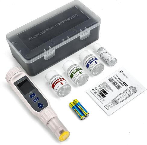 مقياس درجة الحموضة من ERICKHILL، جهاز اختبار درجة الحموضة عالي الدقة ±0.01 مع محلول معايرة ونطاق قياس 0-14 درجة حموضة، قلم درجة حموضة مقاوم للماء مع إضاءة خلفية ATC وLCD لمياه الشرب وحوض السمك والنبيذ وحمام السباحة والزراعة المائية in Kuwait