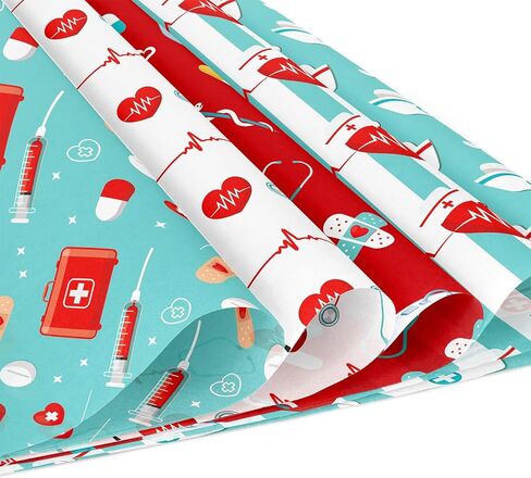 24 Sheets Nurse's Day Pattern Paper, 12" x 12" Patterned Cardstock Paper Scrapbooking Supplies Paper Vintage Decorative Craft Paper for DIY Card Making Photo Album Junk Journal Decor in Kuwait