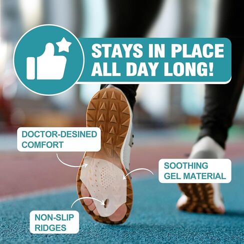 Metatarsal Pads (1 Pair), Soft & Durable Ball of Foot Cushions for Men & Women, Gel Toe Separator Spacers, Idea Foot Pads for Mortons Neuroma, Blisters, Callus, Metatarsal Pain Relief - White in Kuwait