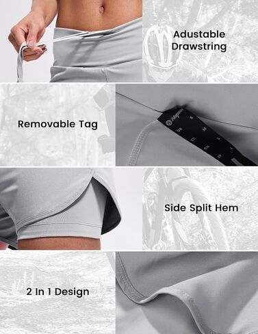 Womens Cycling Shorts Padded Mountain Bike Road Biking Biker 2 in 1 Padding Bicycle Cycle Shorts with Zipper Pockets in Saudi Arabia