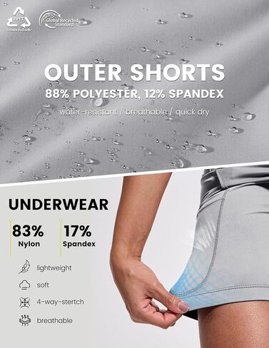 Womens Cycling Shorts Padded Mountain Bike Road Biking Biker 2 in 1 Padding Bicycle Cycle Shorts with Zipper Pockets in Saudi Arabia